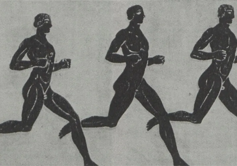 Raffigurazione greca di maratoneti intenti a correre